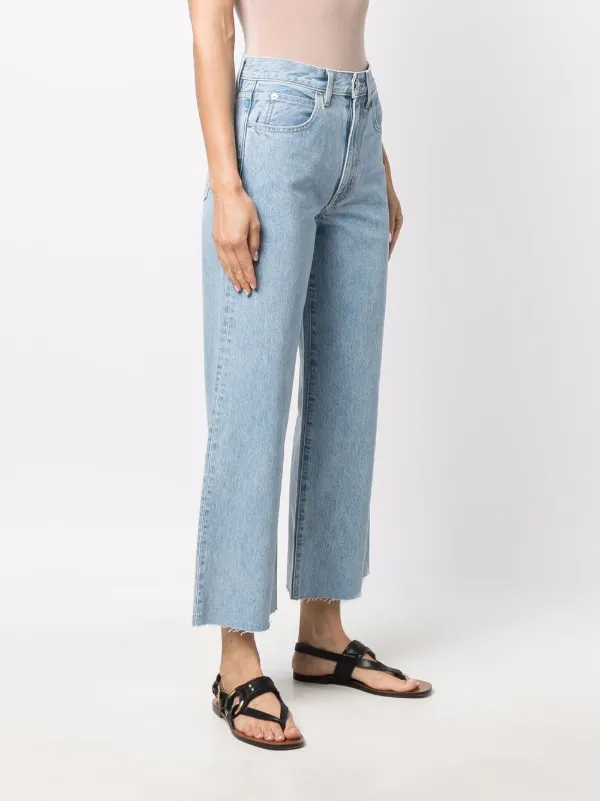 SLVRLAKE Grace Cropped wide-leg Jeans 