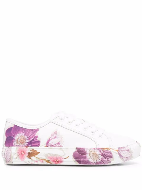 Ferragamo tenis con estampado floral
