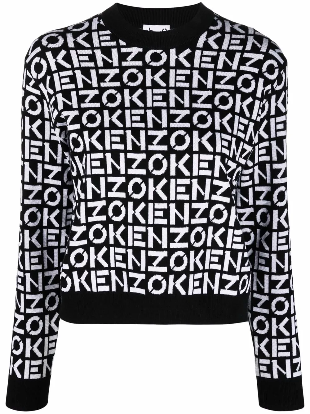 

Kenzo logo-intarsia jumper - Black