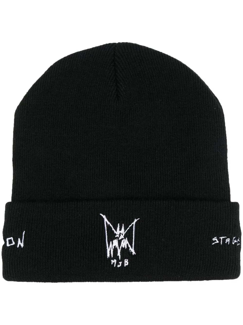 

MJB Marc Jacques Burton embroidered logo ribbed-knit beanie - Black