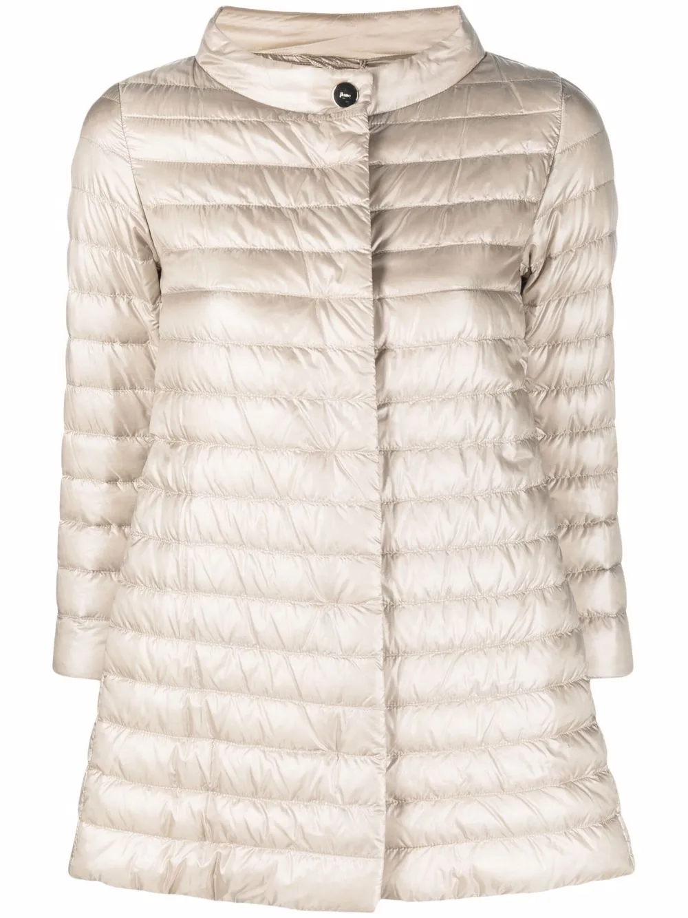 Herno Nylon Midi Down Jacket In Neutrals