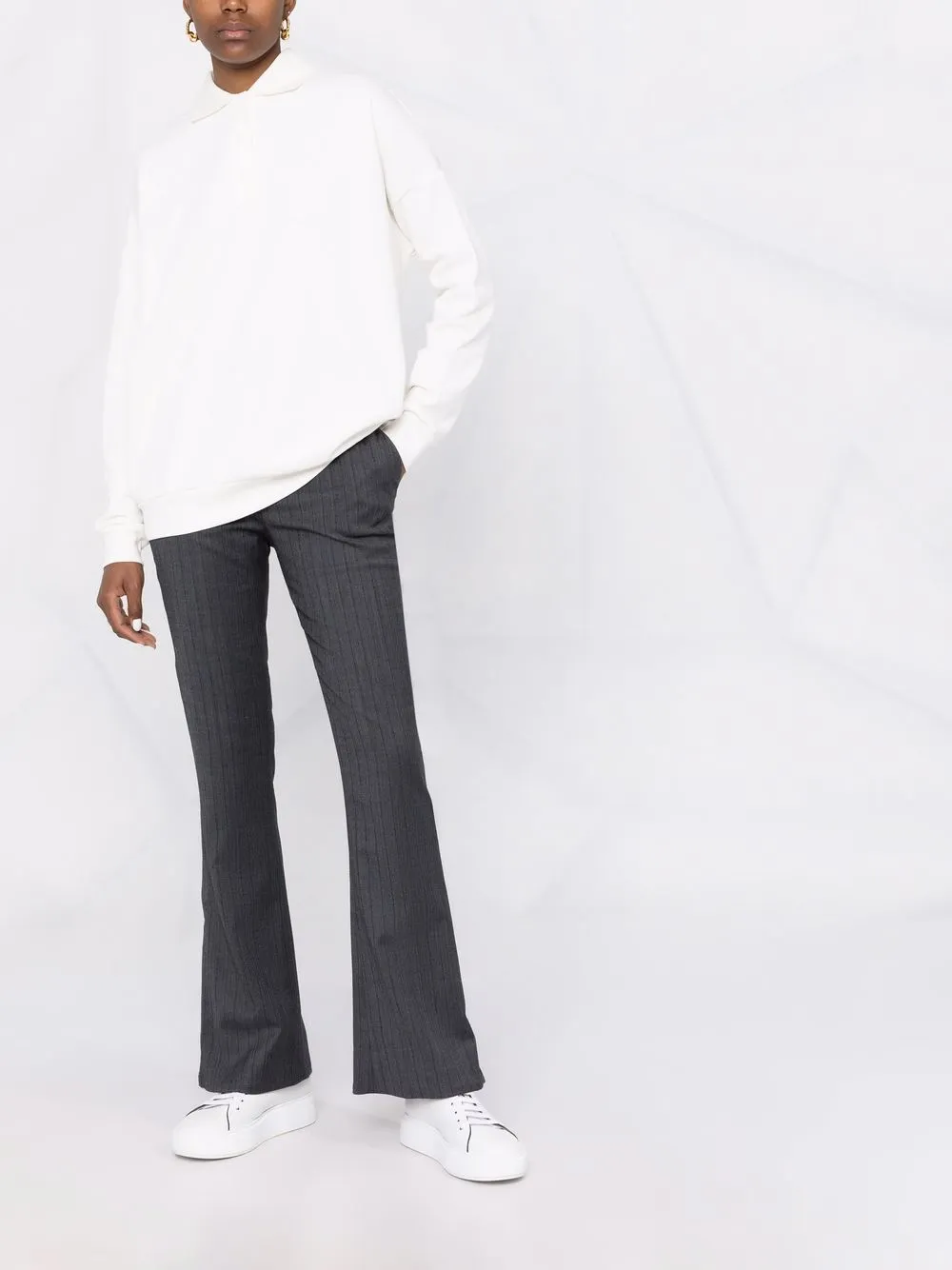 12 STOREEZ Sweater met polokraag - Wit