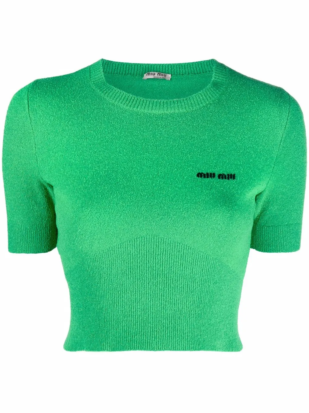 

Miu Miu embroidered-logo short-sleeve top - Green