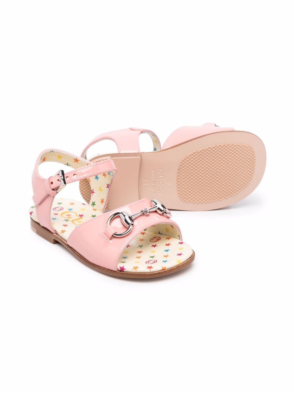 Gucci Kids glitter-detail horsebit sandals - Pink