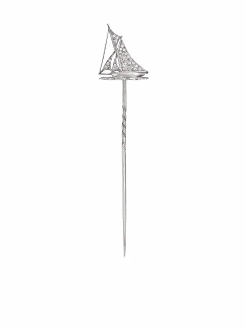 Pragnell Vintage 18kt white gold Art Deco diamond yacht pin