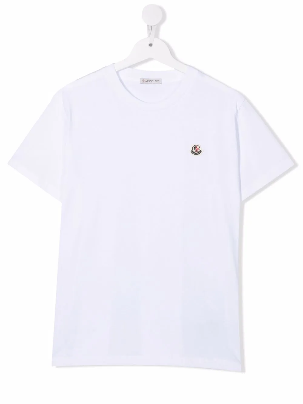 Moncler Enfant футболка с нашивкой-логотипом