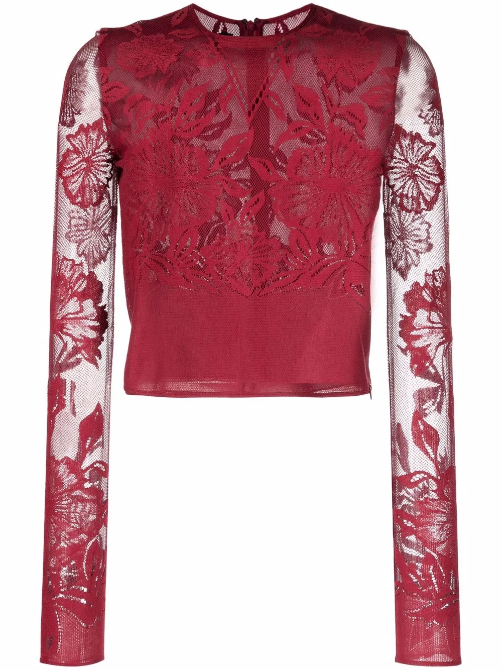 

Giambattista Valli blusa bordada de encaje - Rojo