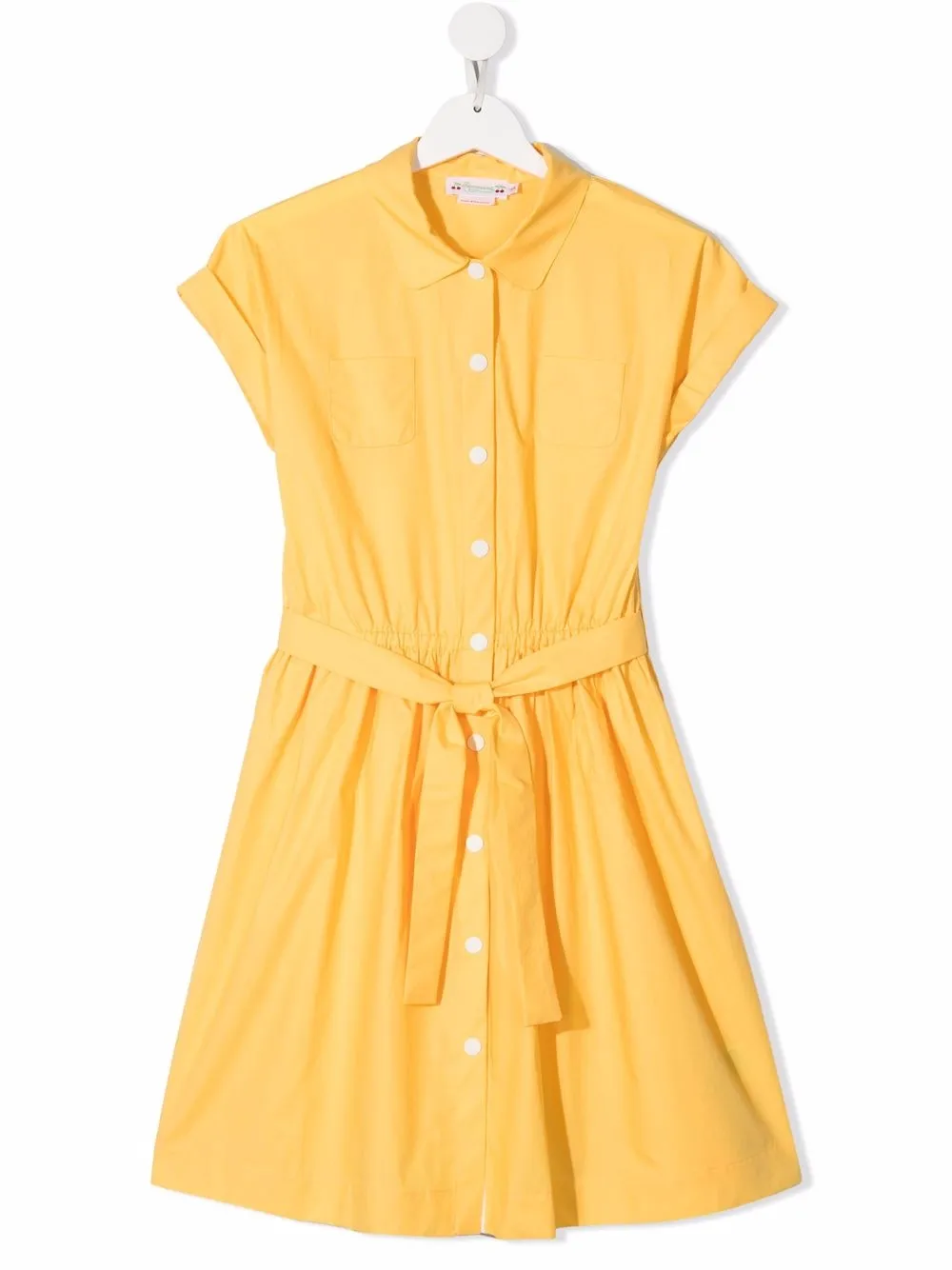 

Bonpoint vestido camisero con moño en la cintura - Amarillo