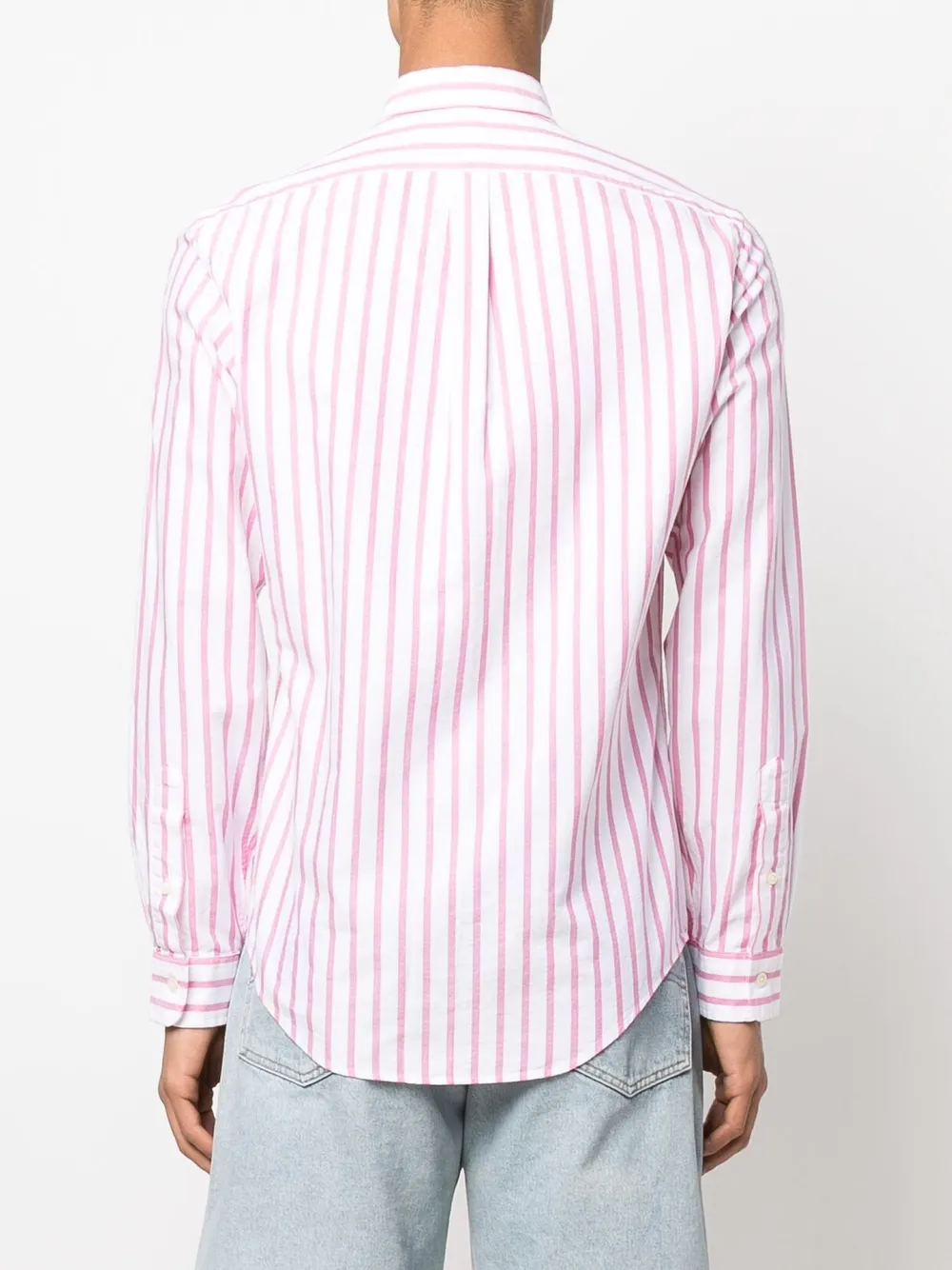 фото Polo ralph lauren полосатая рубашка с длинными рукавами и вышитым логотипом