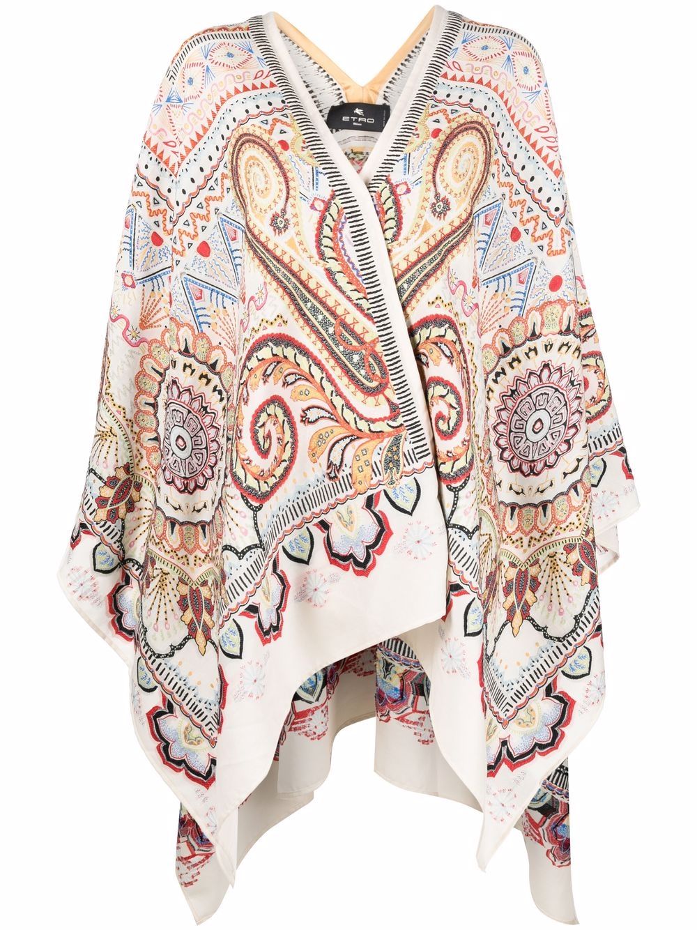 

ETRO poncho con estampado de cachemira - Blanco