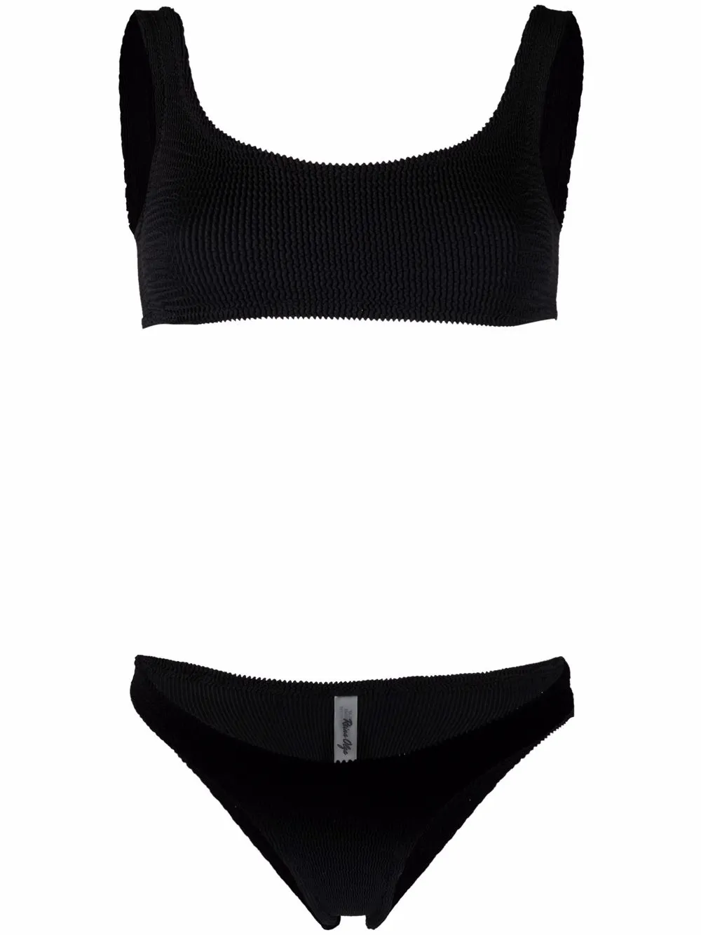 

Reina Olga Ginny ribbed crop-top bikini - Black