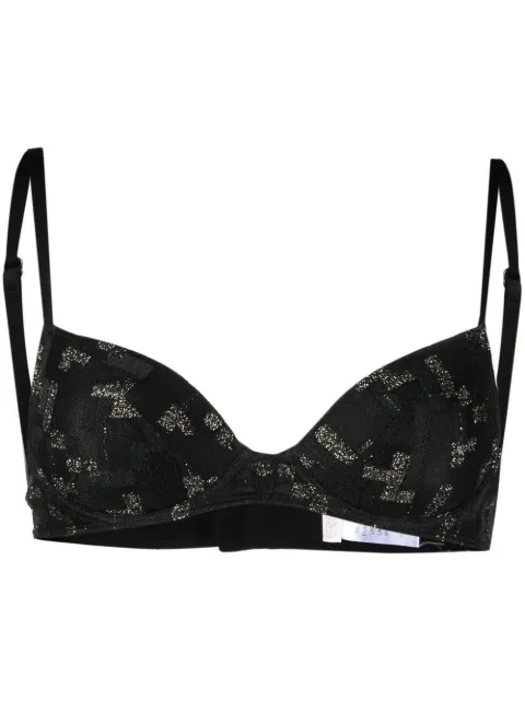 ERES metallic-threading embroidered bra