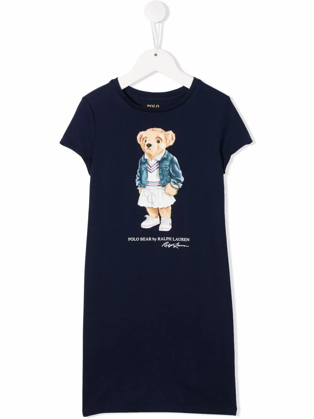 

Ralph Lauren Kids cotton Polo Bear T-shirt dress - Blue