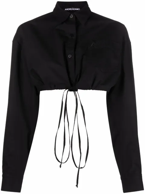 ANDREĀDAMO cropped cotton shirt