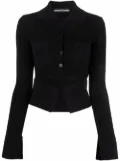 ANDREĀDAMO ribbed buttoned-up knitted top - Black