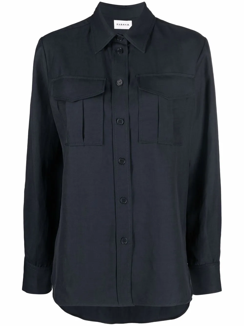 

P.A.R.O.S.H. utility-pocket long-sleeve shirt - Blue