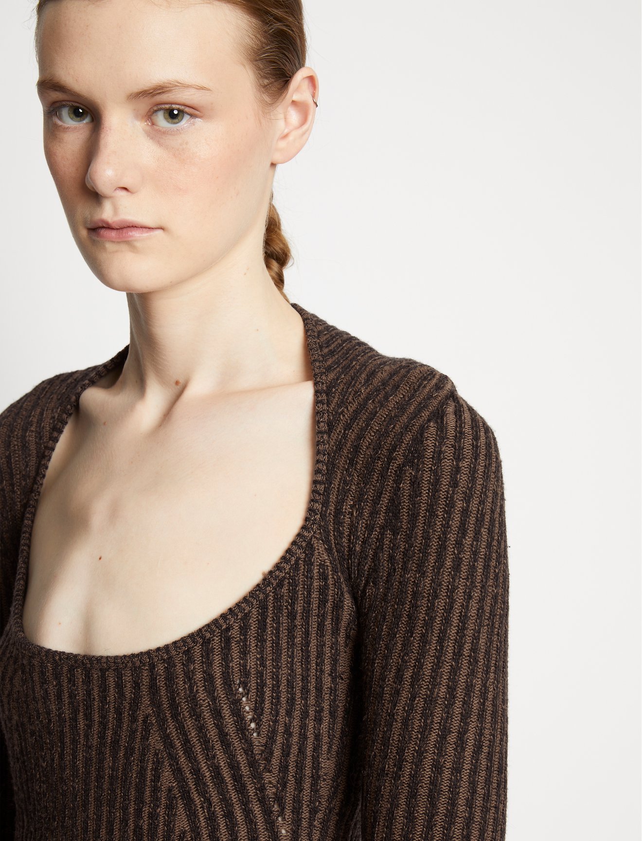 Plaited Rib Scoop Neck Sweater #4