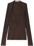 Proenza Schouler White Label plaited rib scoop neck jumper - Brown