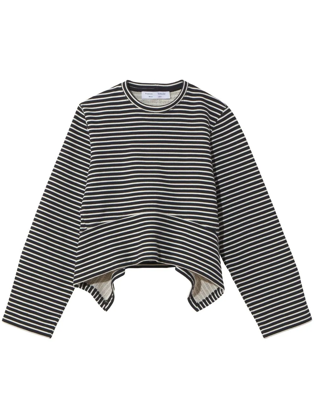 Proenza Schouler White Label sudadera a rayas con volante - Negro