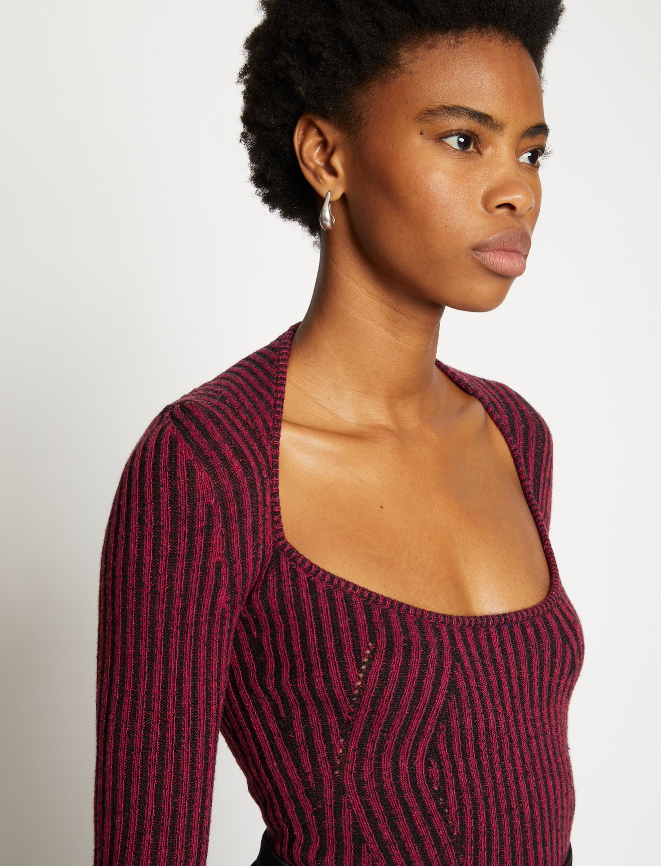 Plaited Rib Scoop Neck Sweater #4