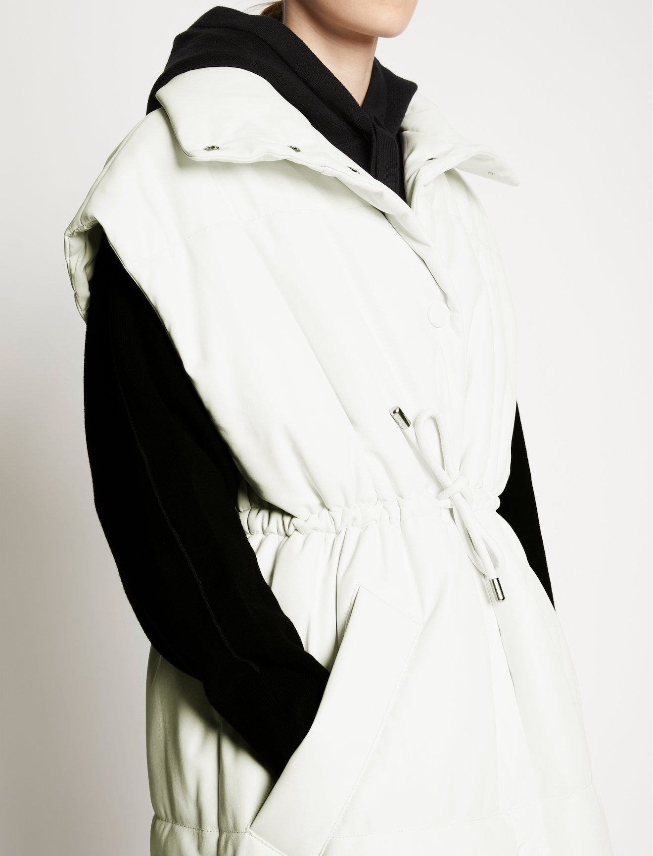 Faux Leather Puffer Vest #3