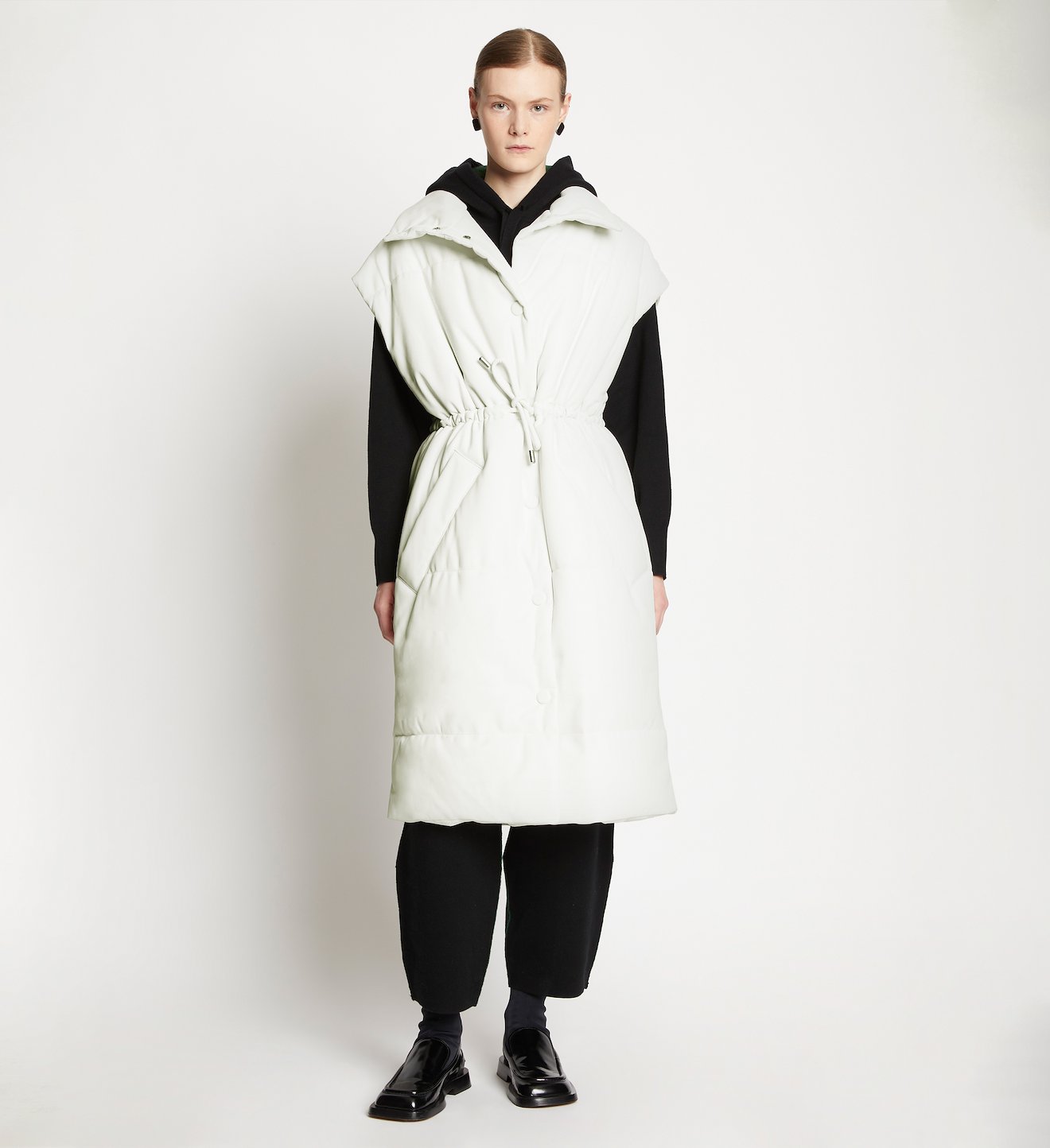 Faux Leather Puffer Vest