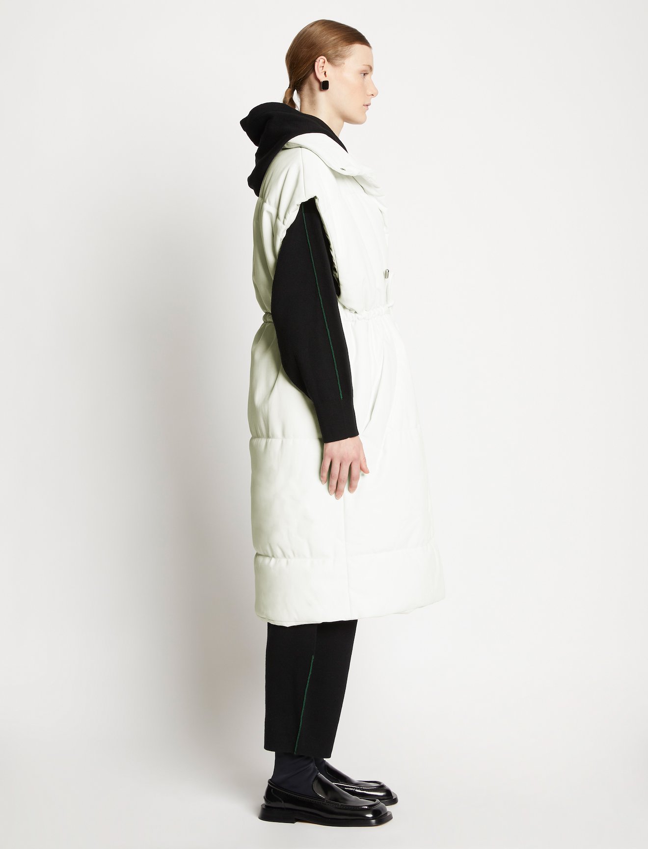 Faux Leather Puffer Vest #1