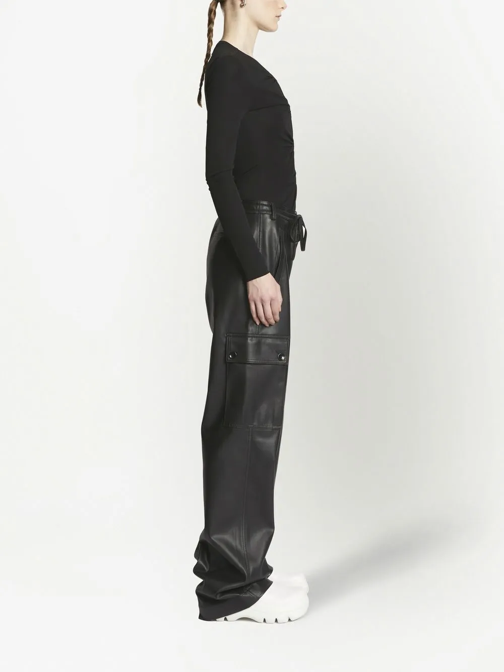 Shop Proenza Schouler White Label Cut-out Detailed Long-sleeved Top In Black