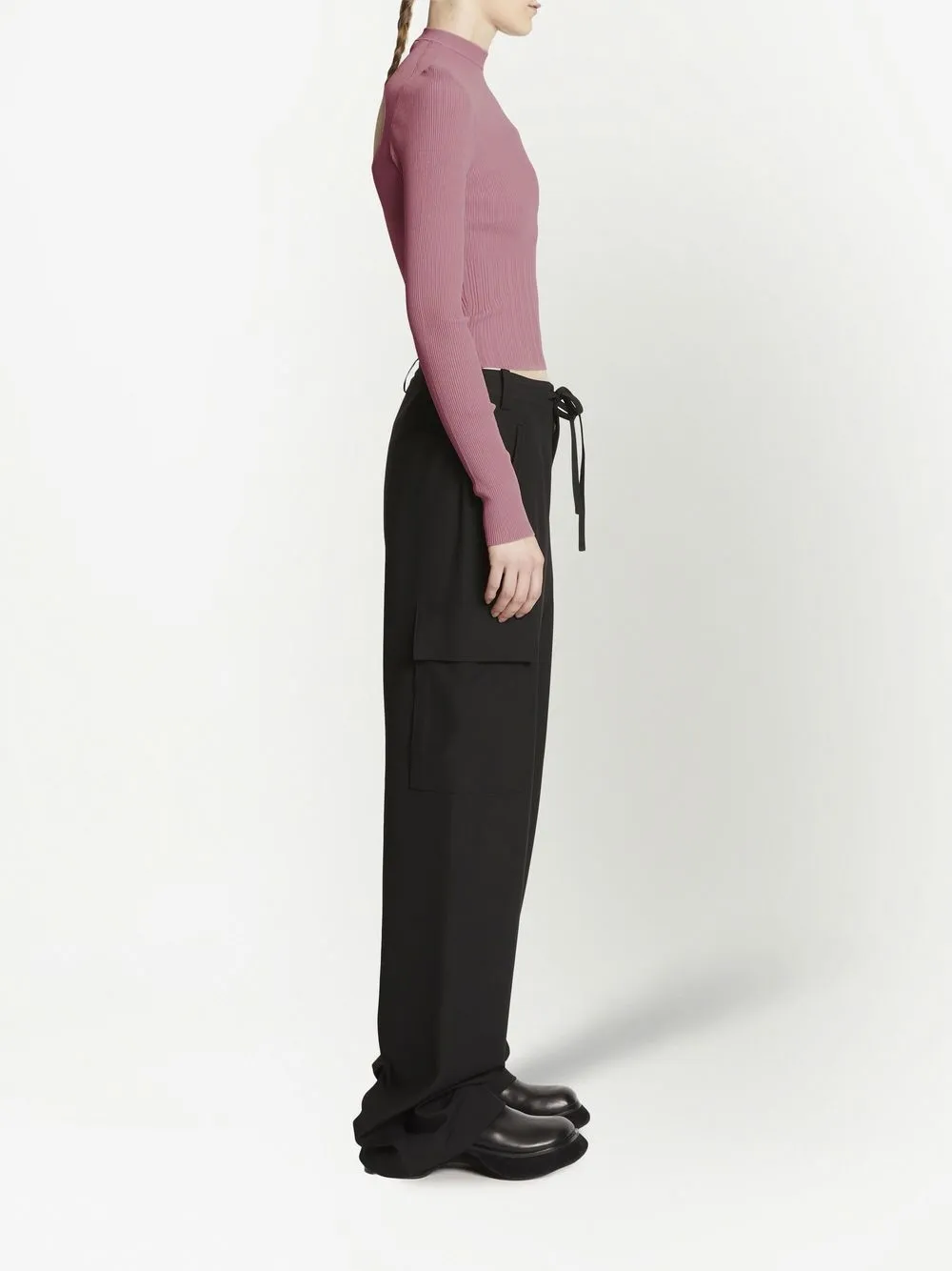 Shop Proenza Schouler White Label Cut-out Detail Knitted Top In Pink