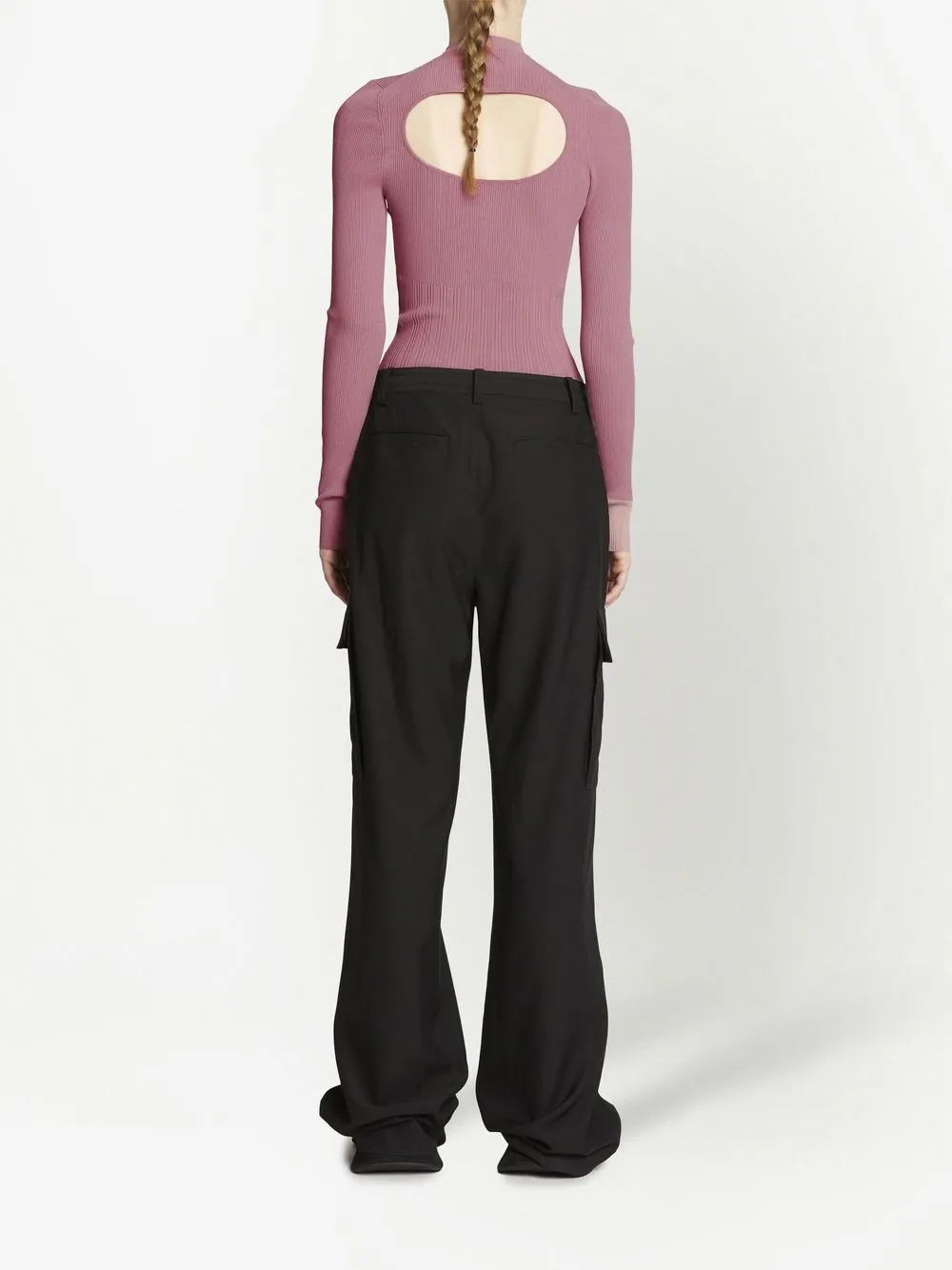 Shop Proenza Schouler White Label Cut-out Detail Knitted Top In Pink