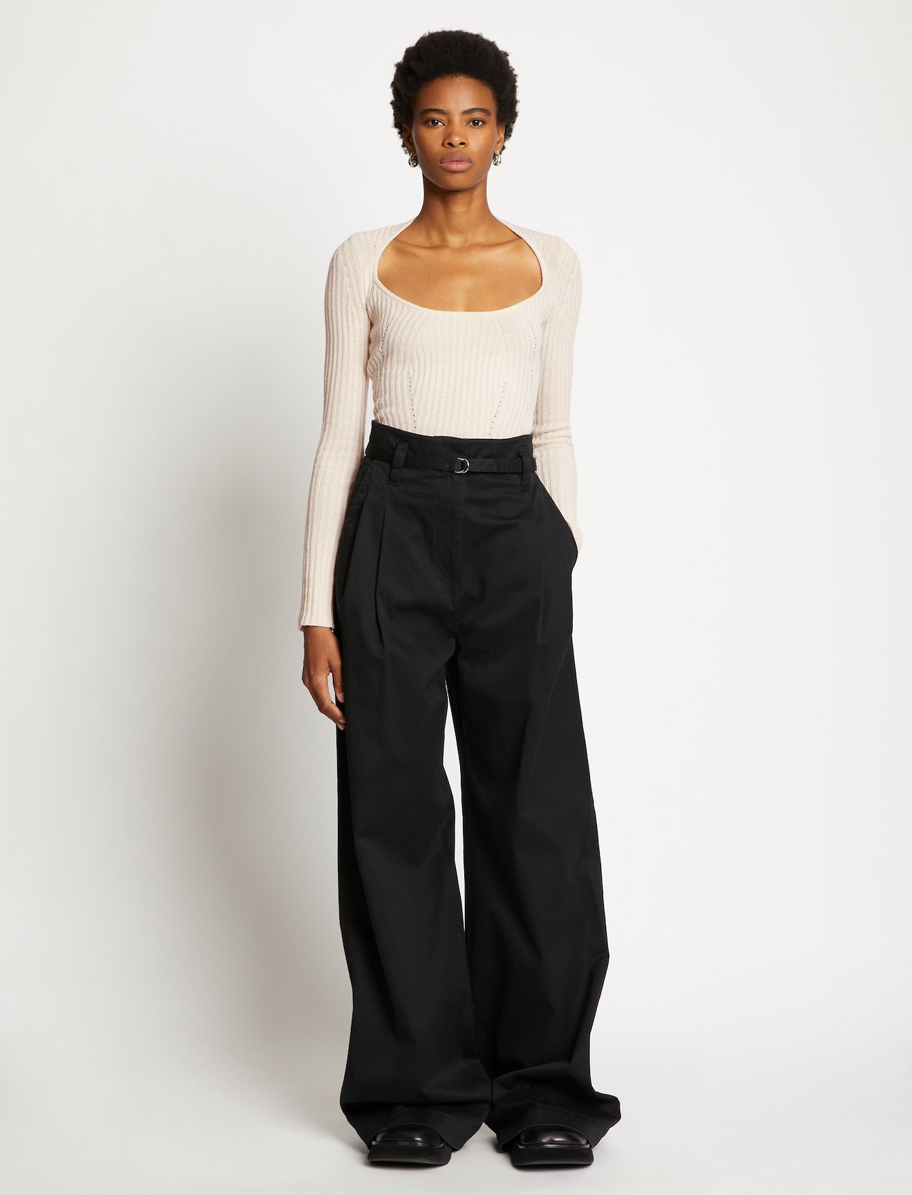 Plaited Rib Scoop Neck Sweater #1