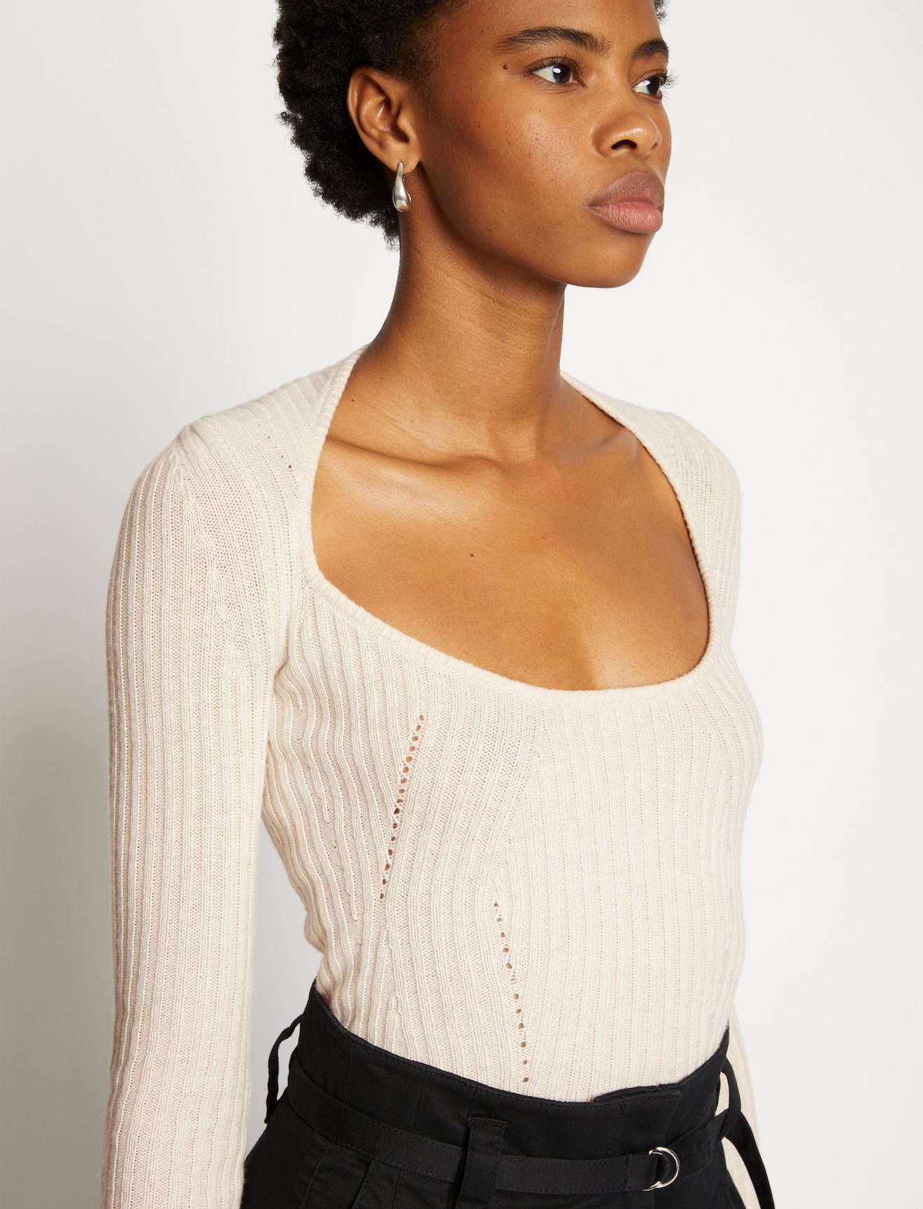 Plaited Rib Scoop Neck Sweater #4