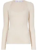 Proenza Schouler White Label plaited rib scoop neck jumper - Pink