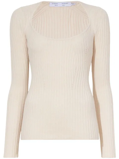 Proenza Schouler White Label plaited rib scoop neck jumper