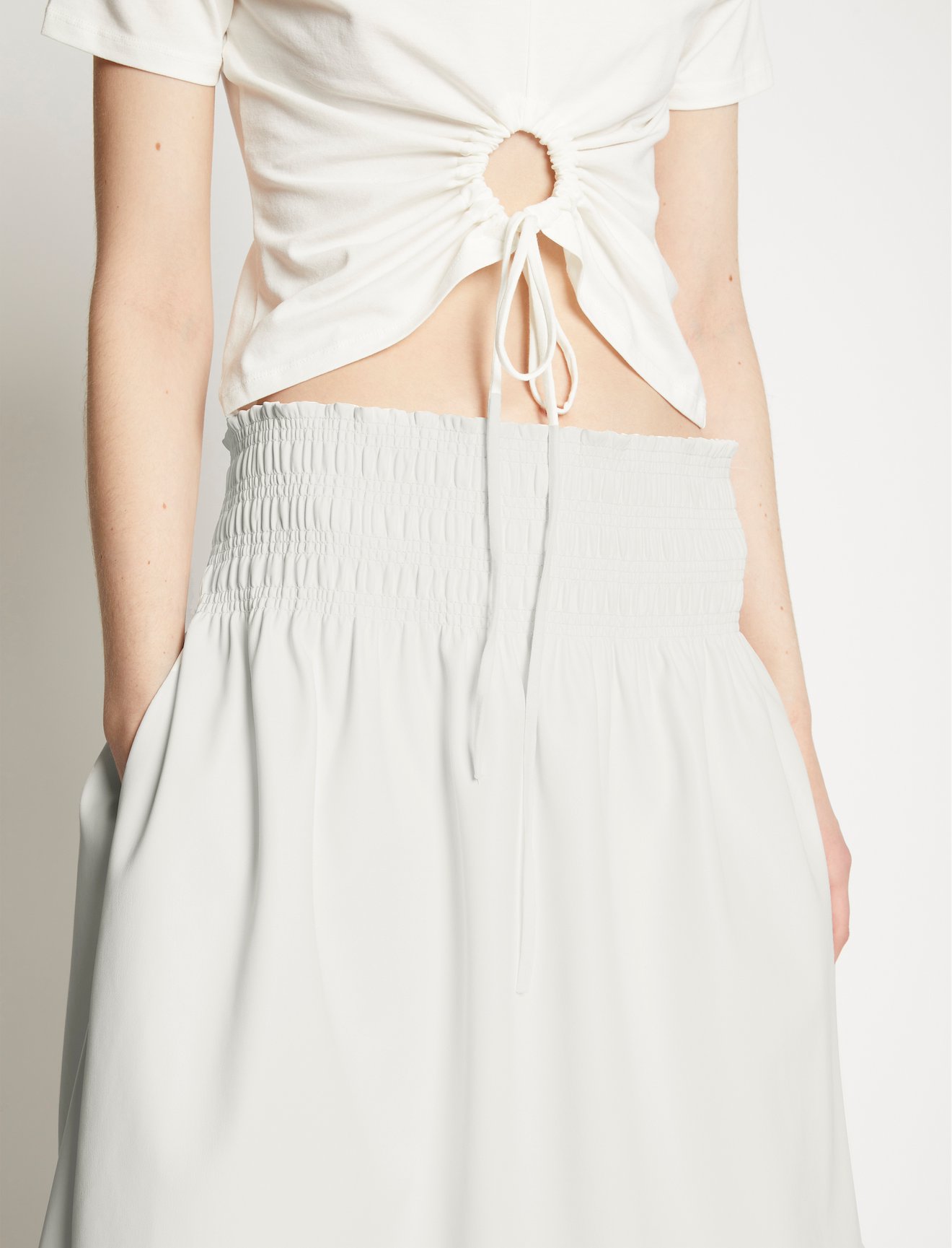 Faux Leather Smocked Skirt #3