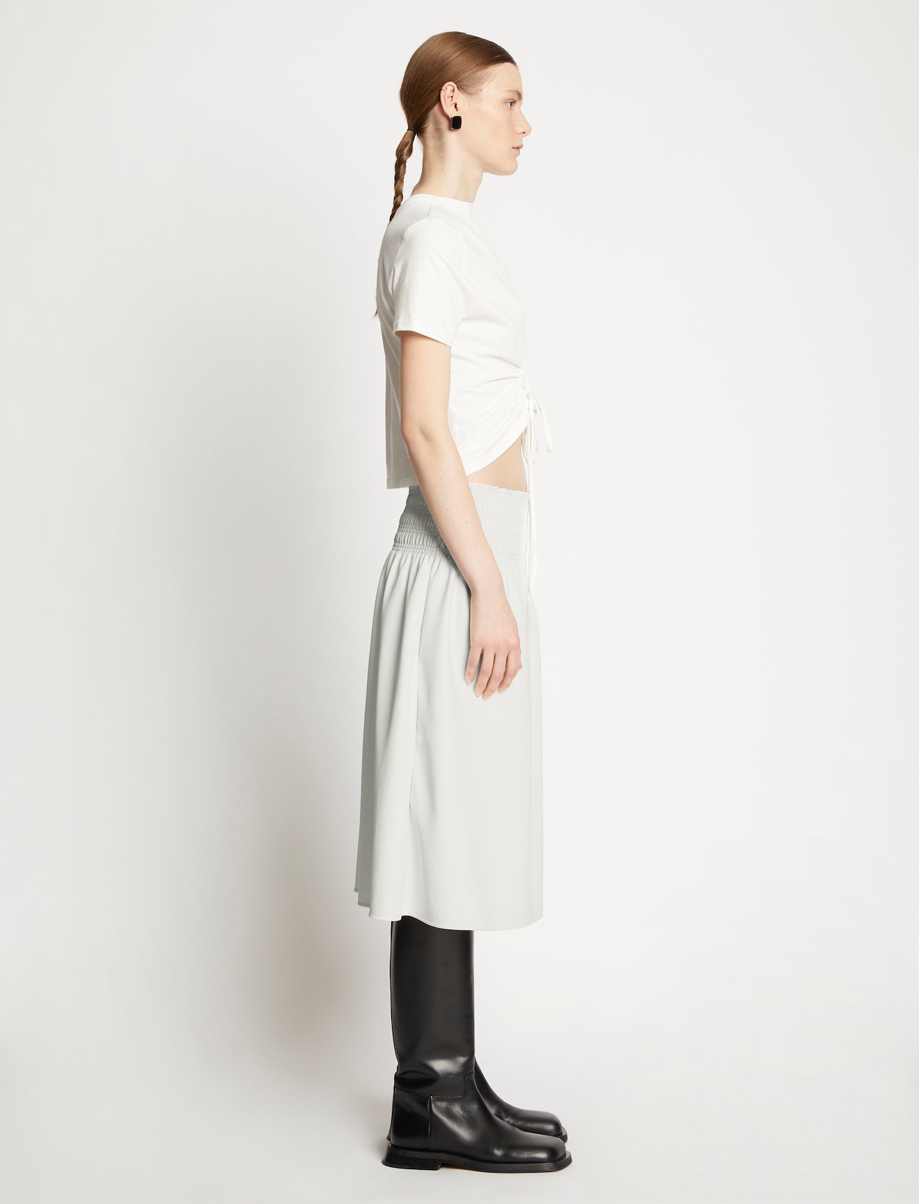 Faux Leather Smocked Skirt #1