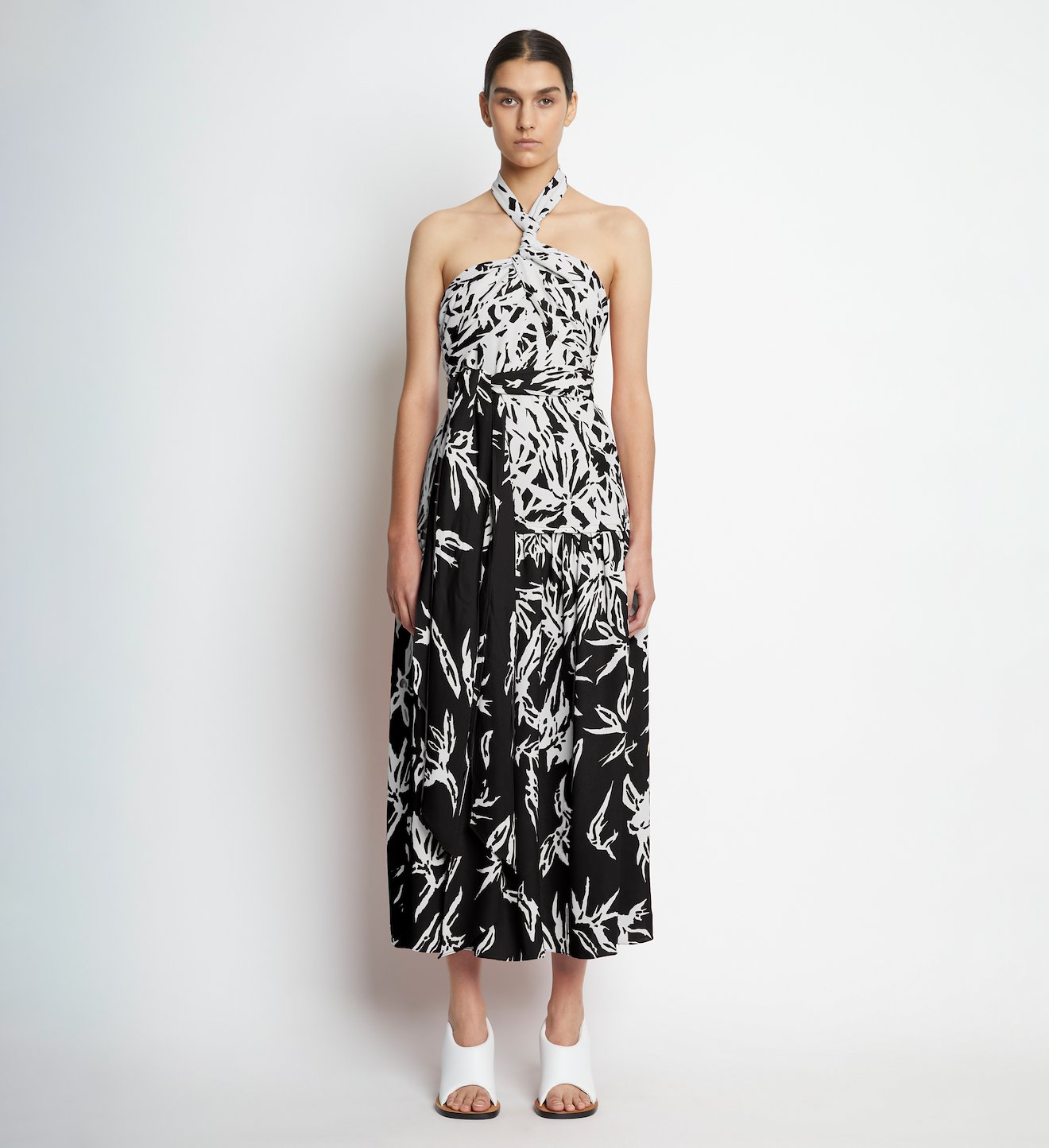Dégradé Floral Halter Dress