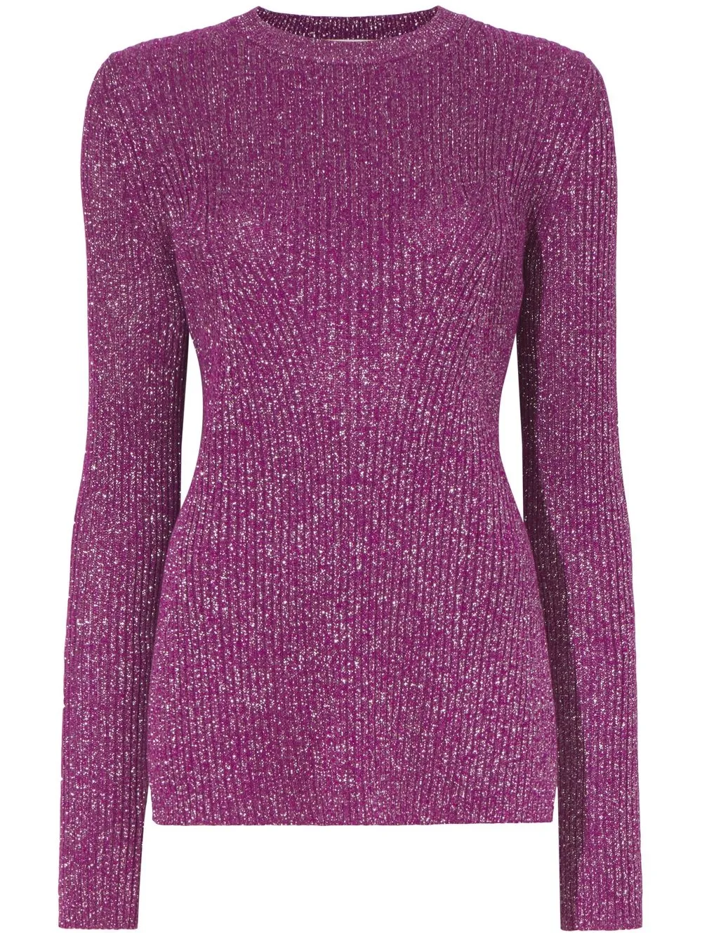 

Proenza Schouler White Label lurex-detail ribbed jumper - Purple