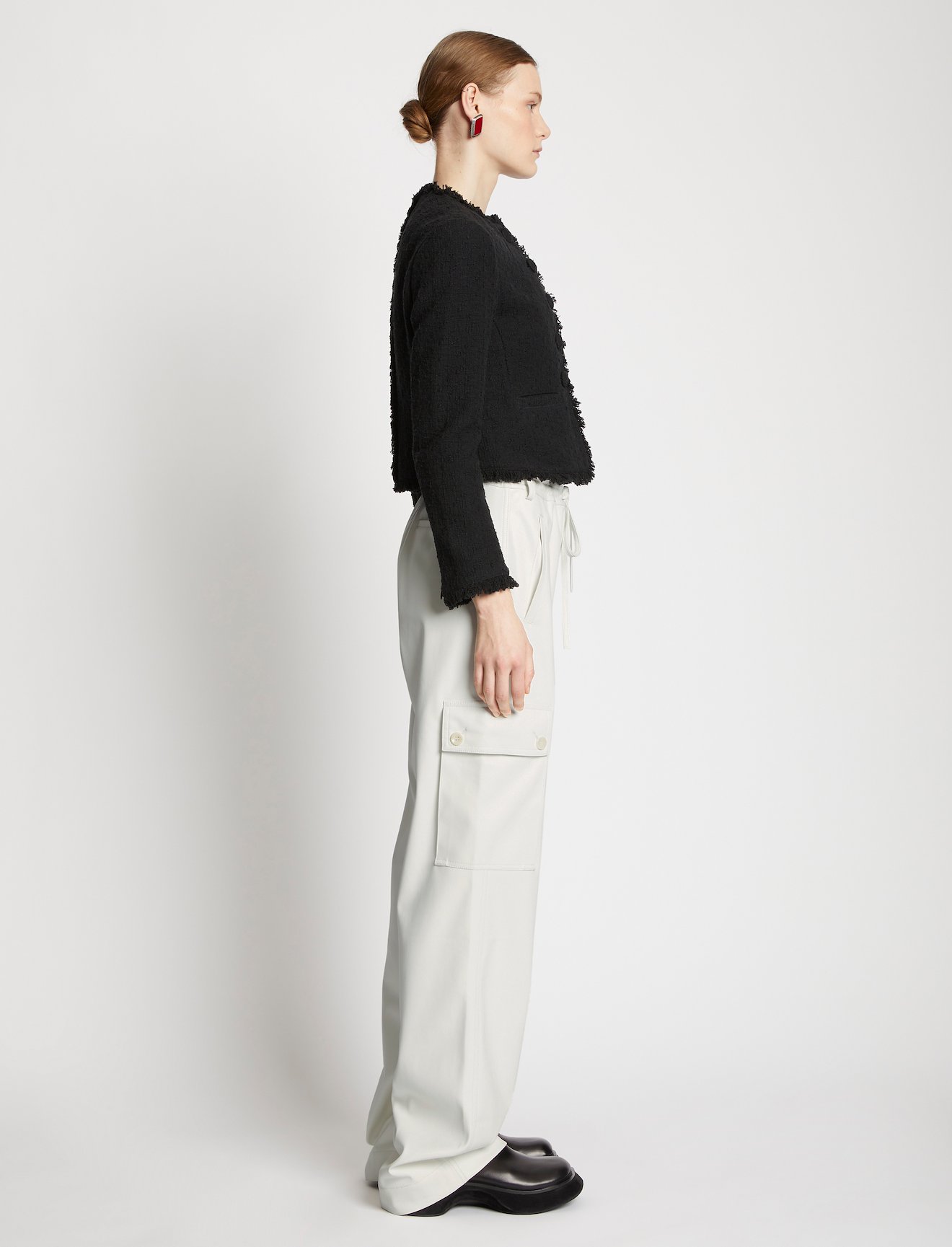Faux Leather Drawstring Cargo Pants #1