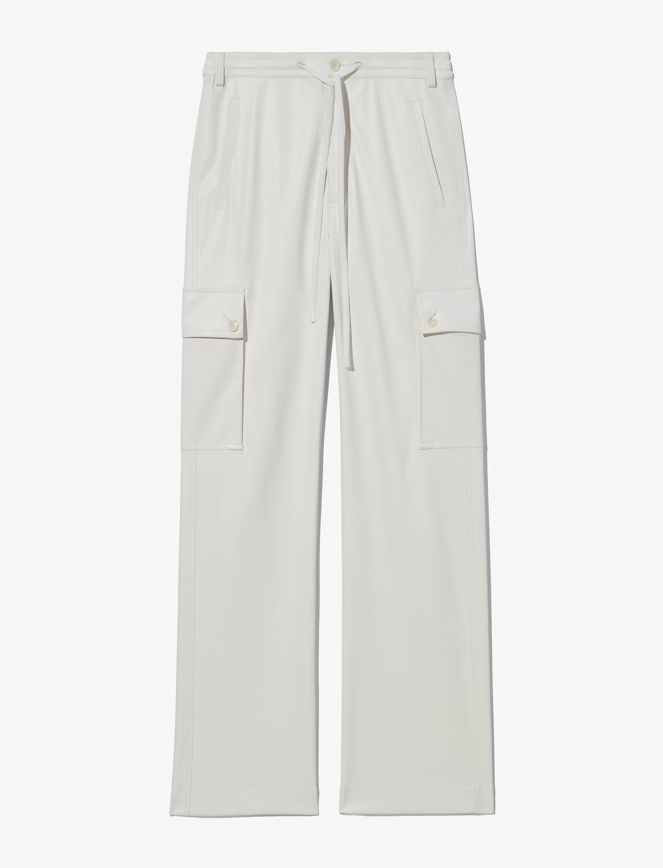 Faux Leather Drawstring Cargo Pants #4