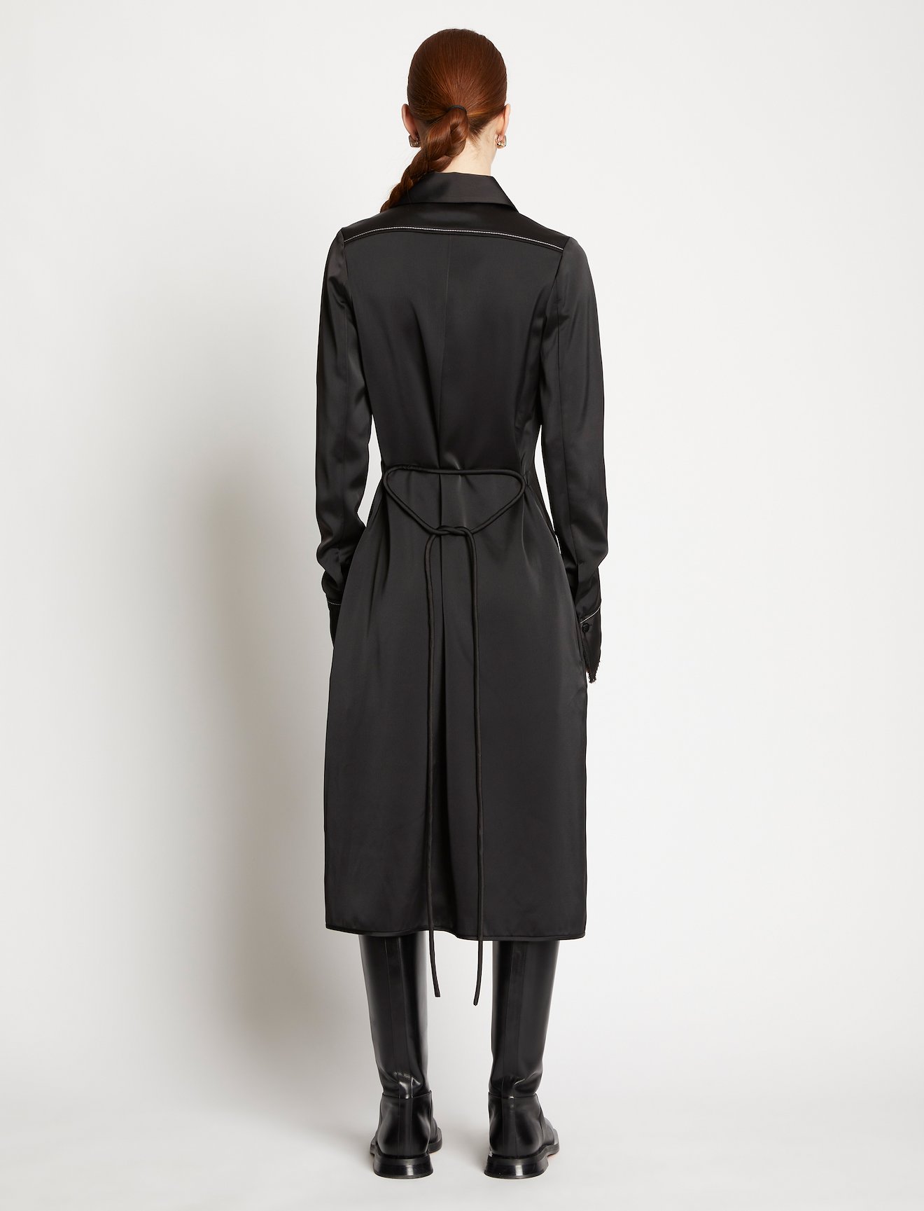 Stretch Satin Shirt Dress #2
