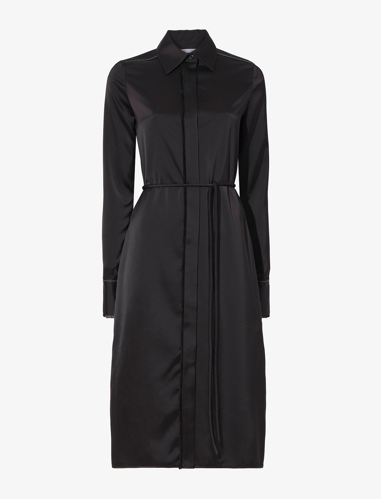 Stretch Satin Shirt Dress #4