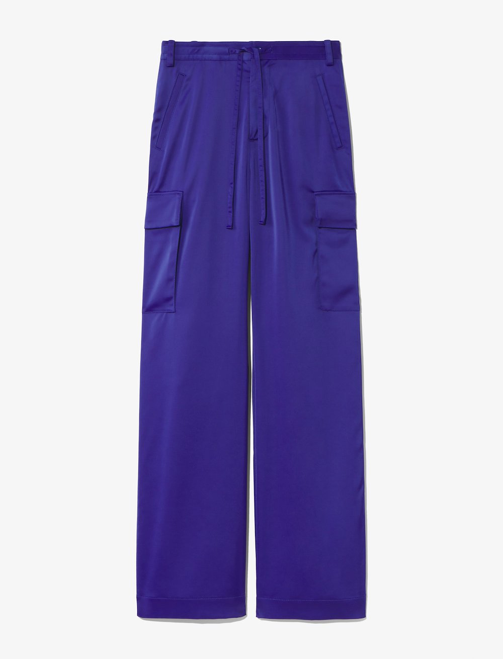 Satin Drawstring Cargo Pants