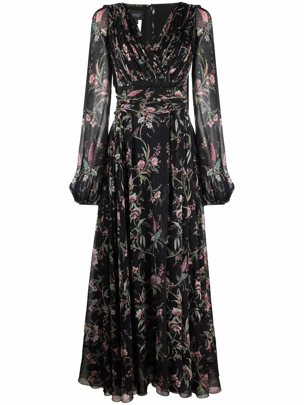 Giambattista Valli Floral-print Gown In Black