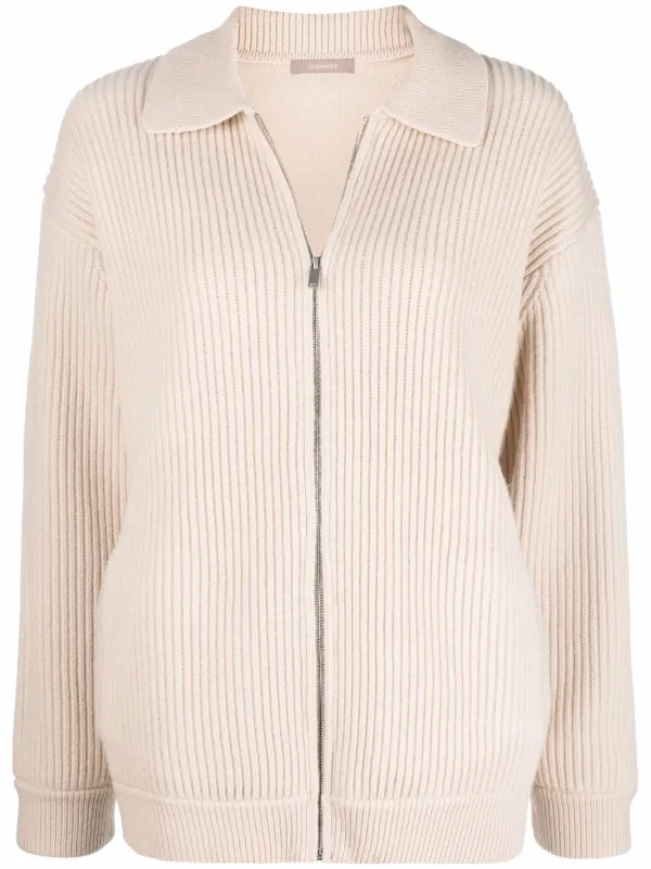 STOREEZ Ribbed zip-up Cardigan - Farfetch