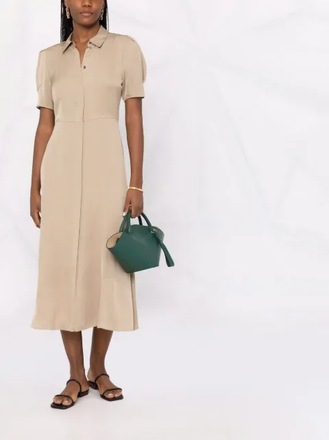 Shop Theory silk midi shirt dress with 