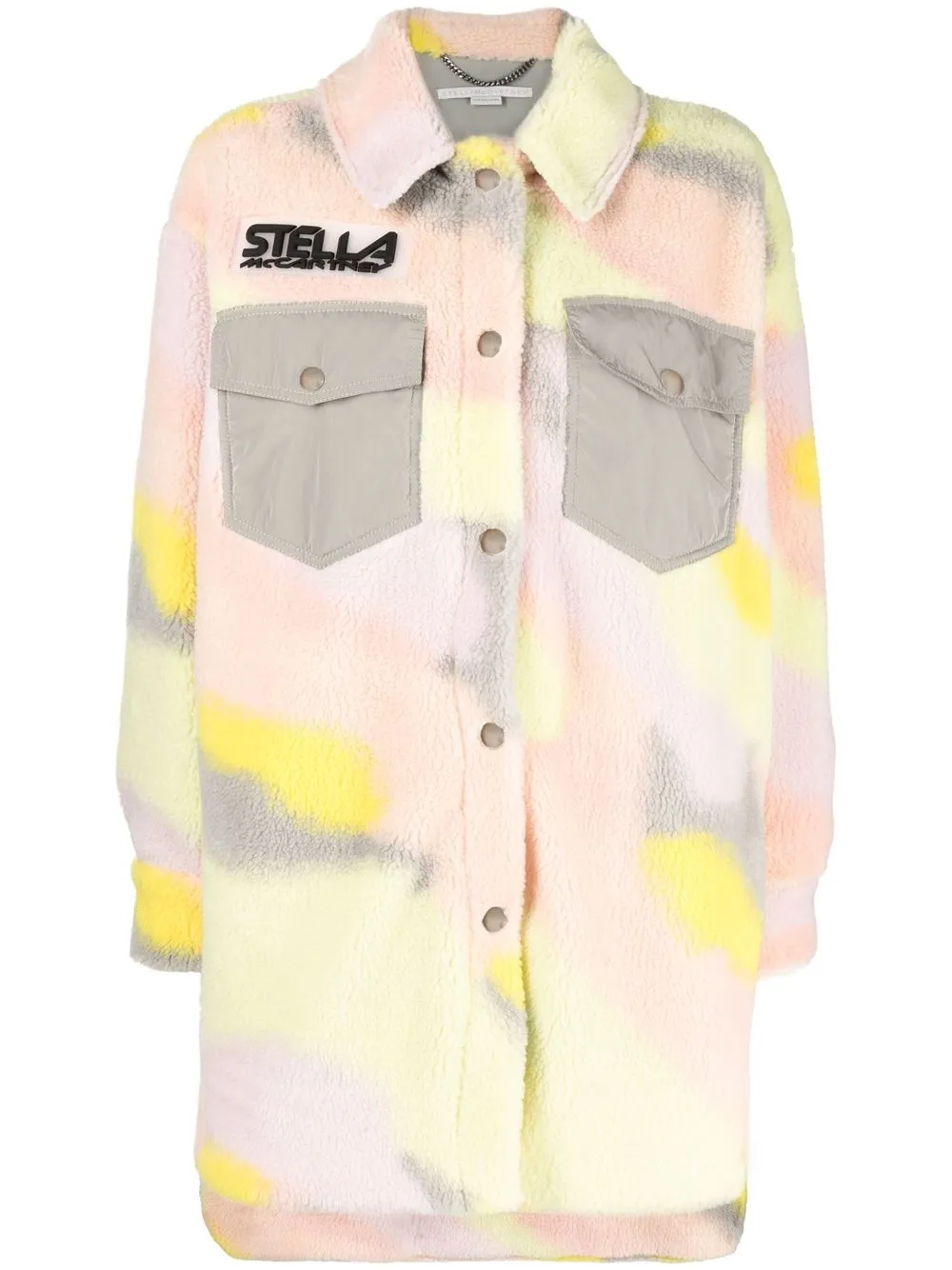 

Stella McCartney sobrecamisa con parche del logo - Rosado