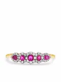 Pragnell Vintage 15kt yellow gold and silver Victorian Burmese ruby and diamond bangle