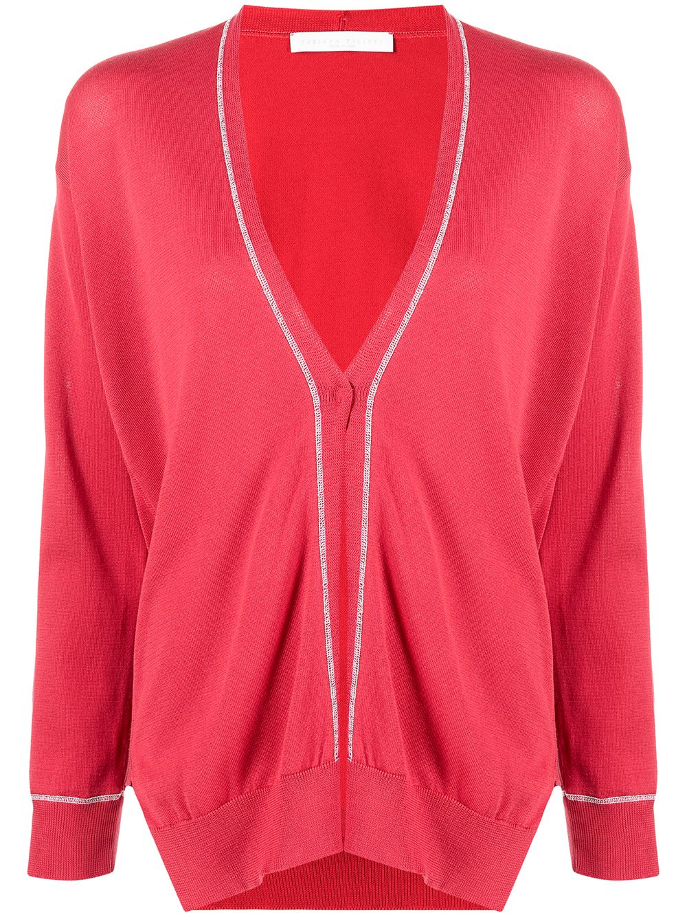 

Fabiana Filippi slit-detail knitted cardigan - Red