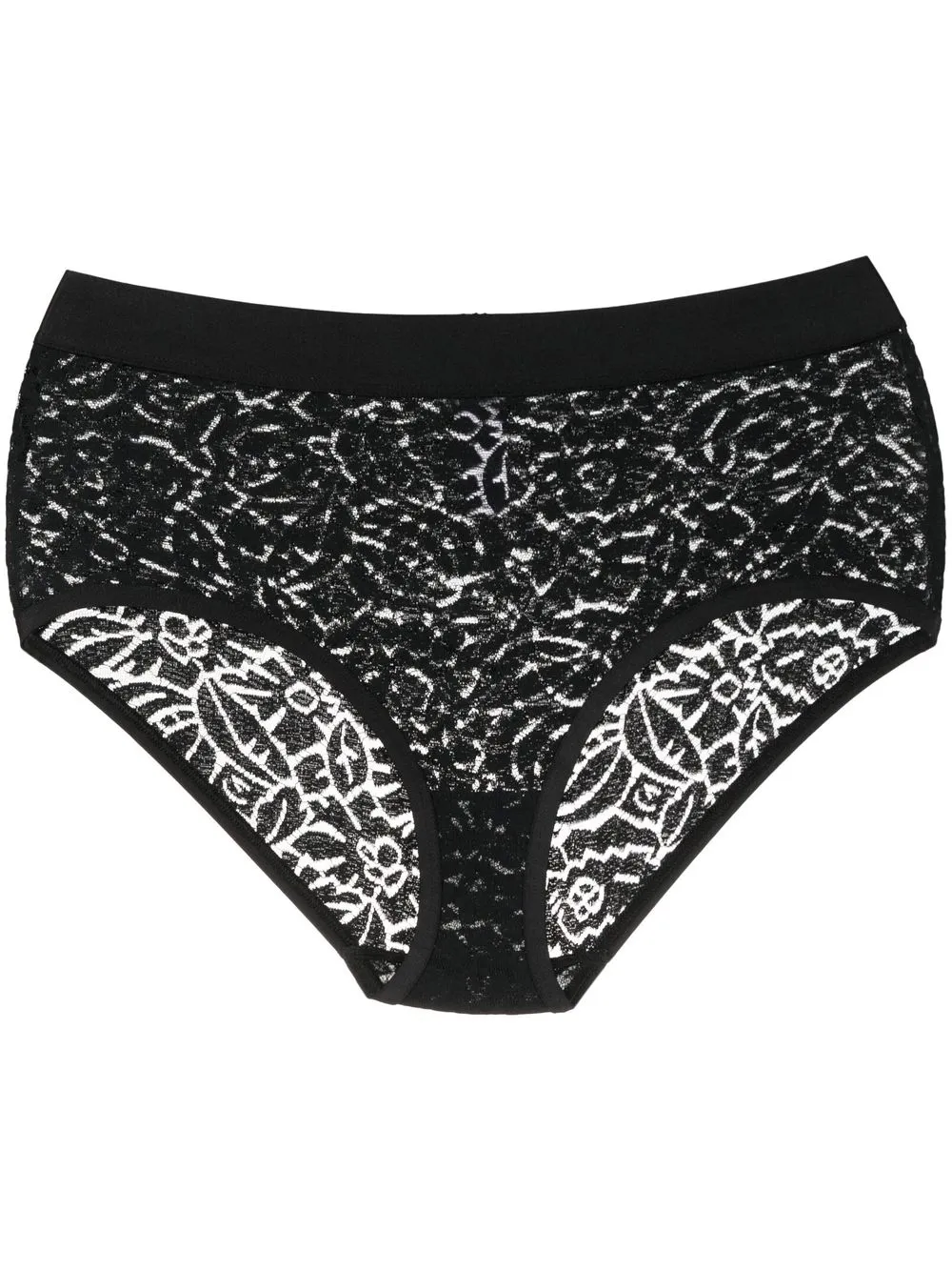 

ERES tanga de malla con bordado floral - Negro